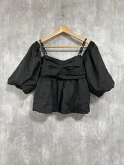 MIEL CRISHUNANT ミエルクリシュナ オフショル 3WAY カップ付き パフスリーブ ブラウス シャツ sizeF/黒 ■◆ レディースのサムネイル