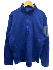 EDDIE BAUER (エディーバウアー) ハーフジップフリースプルオーバー ロゴ刺繡 古着 SU7105 XL ブルー メンズ/045