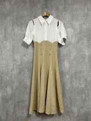 dazzlin ダズリン オープンショルダートレンチ ワンピース sizeS/白ｘベージュ ■◆ レディース