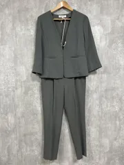 NATURAL BEAUTY BASIC ナチュラルビューティーベーシック セットアップ ジャケット パンツ スーツ sizeM/グレー ■◇ レディース