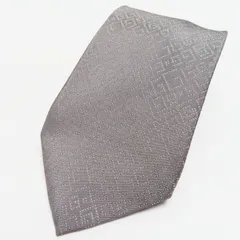 M03-k032 GUCCI グッチ G柄デザイン シルク ネクタイ ライトグレー