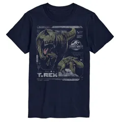 アニメキャラクター メンズ トップス Tシャツ グラフィック Licensed Character Mens Jurassic World Rebirth TRex Graphic Tee Navy ネイビー