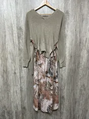 osmosis loaf オズモーシス ロフ リブニット レイヤード ドッキング ワンピース sizeF/ベージュ ◆■ レディース