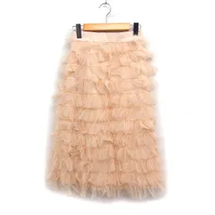 デイシー deicy チュール フリル ティアード スカート ミモレ丈 ドット柄 0 ベージュ /FT23