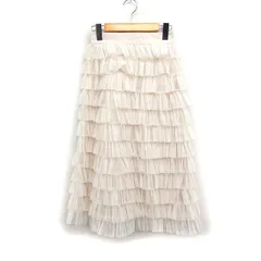 デイシー deicy チュール フリル ティアード スカート ロング 0 ライトベージュ /FT25