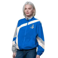 スターター レディース アウター ジャケット・ブルゾン ヴィンテージ Womenstarter BlueSilver Detroit Lions Vintage 1st Quarter FullZipのサムネイル