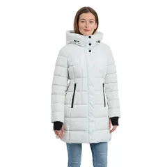 ロンドンフォグ レディース アウター ジャケット・ブルゾン コート Womens London Fog Puffer Coat with Plaid Lined Hood Marble チェックのサムネイル