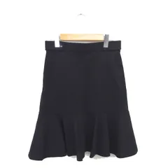 ジルスチュアート JILL STUART フレア スカート ひざ丈 バックジップ 4 黒 ブラック /TT