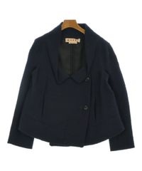 新品未使用】MARNI マルニ ノーカラーブルゾン ジャケット ネイビー 36 