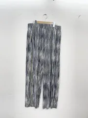 新品 PUNYUS プニュズ 渡辺直美 セルフカット 幾何学柄 プリーツ パンツ size4/5L-6L相当/グレー×イエロー ◇■レディース