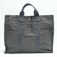 HERMES エルメス エールラインMM キャンバス トートバッグ グレー