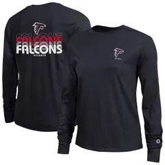 チャンピオン レディース トップス Tシャツ 長袖 Womens Champion Black Atlanta Falcons Core LongSleeve TShirt Fal Black ブラック