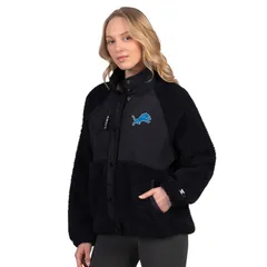 スターター レディース アウター ジャケット・ブルゾン Womenstarter Black Detroit Lions On the Ball Sherpa Jacket Lns Black ブラッのサムネイル