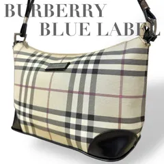 ☆★ BURBERRY  BLUE  LABEL  バーバリー　ブルーレーベル★ショルダーバッグ　肩掛け　ワンショルダー　ノバチェック　ロゴ　キャンバス　レザー　現状品★♯2299