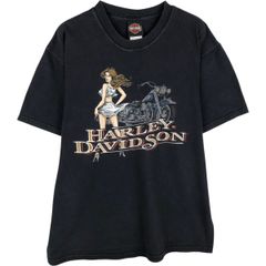 古着 ハーレーダビッドソン Harley-Davidson ピンナップガール モーターサイクル バイクTシャツ USA製 メンズL相当/eaa629641