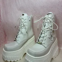 ♡新品未使用♡ 　　美品　25.0cm 　ヨースケ YOSUKE  　レディース 　厚底レースアップブーツ 　厚底スクエアトゥビーツ 　13cm　 厚底ヒール 　MY1449-260