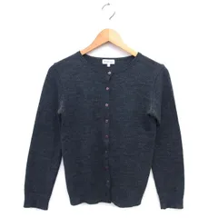 ヴェールダンス Vert Dense カーディガン ニット ウール混 リブ ハイゲージ 長袖 M チャコールグレー /NT30