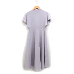 マーキュリーデュオ MERCURYDUO ハイゲージ ラッフル フレア ニット ワンピース ロング丈 M ライトグレー /FT49