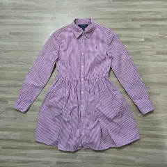 9-10歳) ポロ ラルフローレン ストライプシャツ ワンピース