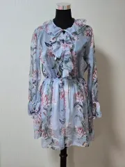 フラワー シースルー ミニ ONE PIECE スカイブルー