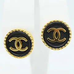CHANEL シャネル ココマーク GP/プラスチック イヤリング 97P ゴールド/ブラック M07-k160