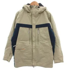 AIR TO GROUND A SEVEN マウンテンパーカー スキーウェア L ベージュ ナイロン 中綿 フード付き 切り替えデザイン /JS ■ECF003