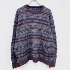 古着 used　James Pringle　ジェームスプリングル　アクリルニットセーター　総柄　マルチカラー　2XLサイズ