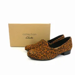 クラークス clarks Juliet Palm レオパード スリッポンシューズ ローファー 靴 パンプス UK6 24.5㎝ ブラウン 茶 レディース