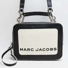 S05-k031 MARC JACOBS マークジェイコブス ロゴ レザー/ラバーハンドル 2WAY ハンドバッグ ショルダーバッグ ブラック/ホワイト