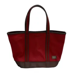 美品/PORTER/PORTER GIRL/ポーターガール/ボーイフレンドトート/トートバッグ/ブラウン×レッド/Mサイズ/レディース/FE0147
