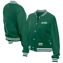 ニューエラ レディース アウター ジャケット・ブルゾン フリース Womens New Era Kelly Greenew York Jets Throwback Fleece FullSnap Jacket Jet Green グリーン