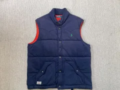 ポロラルフローレン キルト コットン ウェスタン ネイビ ベスト