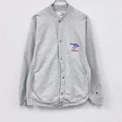古着 used　80s　Champion　チャンピオン　リバースウィーブ　スナップボタンスウェットカーディガン　霜降りグレー　XLサイズ