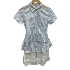 CHESTY/チェスティ/ストライプシャツワンピース/ホワイト×ブルー/サイズ0/レディース/FE0150