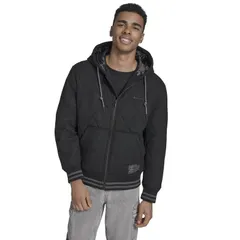 チャンピオン メンズ アウター ジャケット・ブルゾン キルティング ウール Mens Champion Wool Quilted Bomber Jacket withood Black ブラック