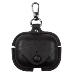 【新品】 KOOLRIVER・For AirPods Pro 3 ケース 第3世代 カバー PUレザー シンプル カラビナ付き 保護カバー おしゃれ エアーポッズ プロ Pro3 2025モデル ワイヤレスイヤホン 保護ケース(ブラック) 0