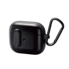 【新品】 エレコム AirPods 第3世代 (2021年) 対応 ケース カバー ハイブリッド TOUGH SLIM Lock ロック機能 カラビナ付 落下防止 ワイヤレス充電対応 MagSafe充電対応 耐衝撃 衝撃吸収 ブラック AVA-AP3TSL 0