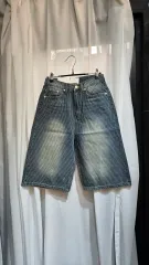 Sサイズバミューダ ストライプ デニム ハーフパンツ