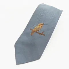 M10 Dominique France ドミニクフランス 鳥柄 シルク ネクタイ グレー