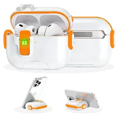 【新品】 【安全ロック・スタンド機能】Fairdproc for AirPods Pro3 ケース（2025）自動ポップアップ機能 落下衝撃保護 耐衝撃 AirPods Pro 第3世代 ケース USB-Cケーブル対応 全面保護 エアーポッズプロ3用 おし 0