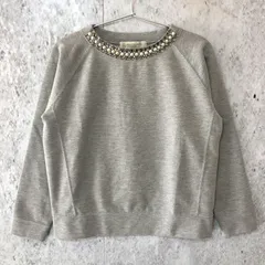 BEAUTY&YOUTH UNITED ARROWS ビューティーアンドユースユナイテッドアローズ ビジュー付き スウェット プルオーバー グレー 〇□