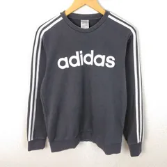 adidas アディダス スウェット ロゴプリント ブラック Lサイズ メンズ 古着 スポーツMIX ストリート