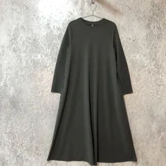coca エンボス 長袖 Aライン ワンピース チャコール Mサイズ 〇□