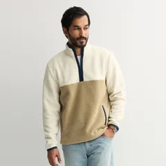 ソノマ メンズ アウター ニット・セーター フリース Mensonoma Goods For Life Arctic Fleece HalfZipullover Tan Color Block タンのサムネイル