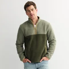 ソノマ メンズ アウター ニット・セーター フリース Mensonoma Goods For Life Arctic Fleece HalfZipullover Green Color Block グのサムネイル