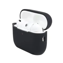 【新品】 [musashino LABEL]【 AirPods Pro3用シリコンカバー】シリコン製 保護カバー 装着充電可能 ワイヤレス充電可能 LED確認可能 さらさらシルキー加工 武蔵野レーベル (ブラック) 0