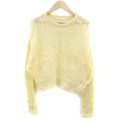 ケイビーエフ KBF アーバンリサーチ ニット カットソー 長袖 透かし編み ウール混 One イエロー 黄色 /YM34