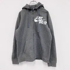 古着 used　NIKE　ナイキ　フルジップスウェットパーカー/フーディー　JUST DO IT　スウッシュ　灰色　グレー　Mサイズ