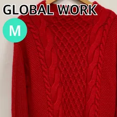 GLOBAL WORK グローバルワーク ワンピース 長袖 ニットワンピース レッド レディース Mサイズ 【CT2703】