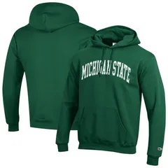 チャンピオン メンズ トップス Tシャツ フリース パーカー Mens Champion Green Michigan State Spartans Basic Arch Fleece Pullover Hoodie Msu Green グリーン